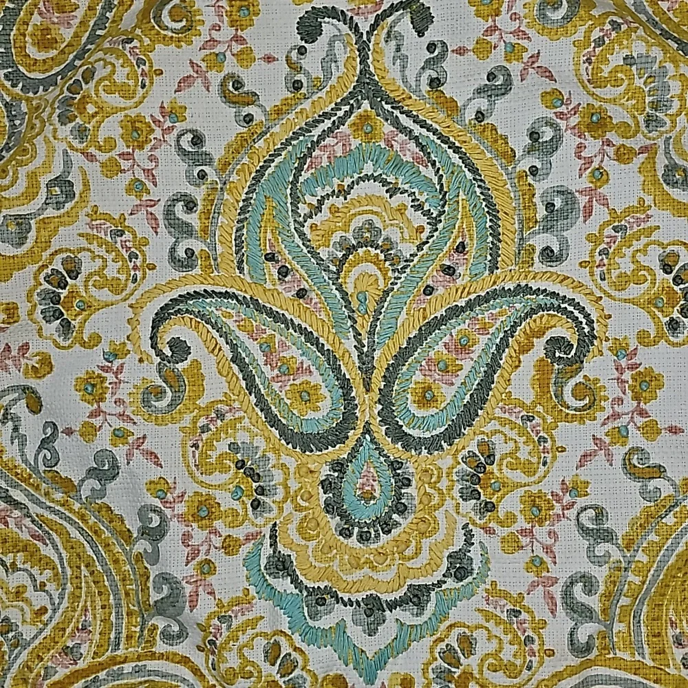 Set of 2 boho chic paisley yellow accent pillow covers